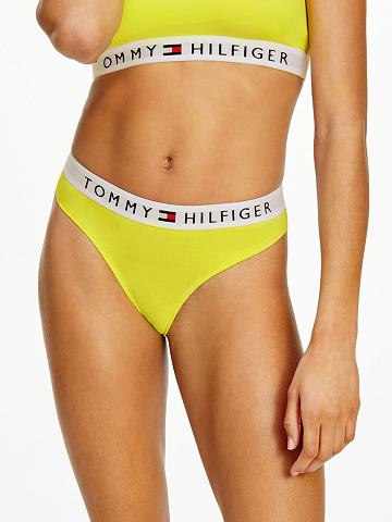 Női Tommy Hilfiger Organic Pamut Thongs Sárga | HU 572DFM